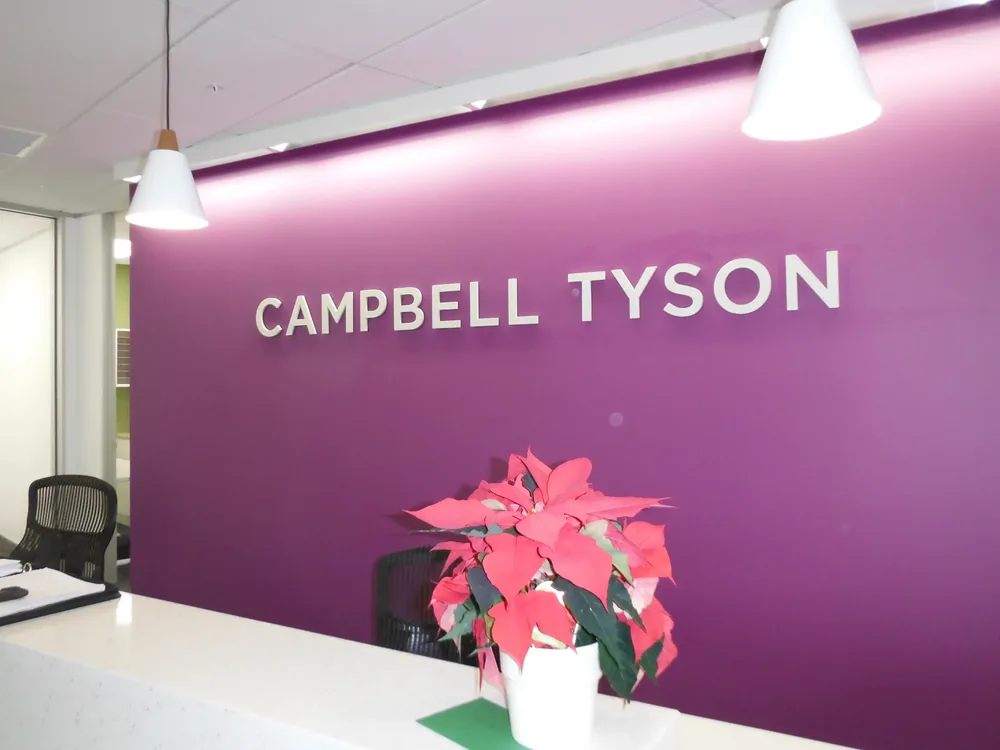 Campbell Tyson Sign02 - Graphics & Signage project by Design Tints, Auckland