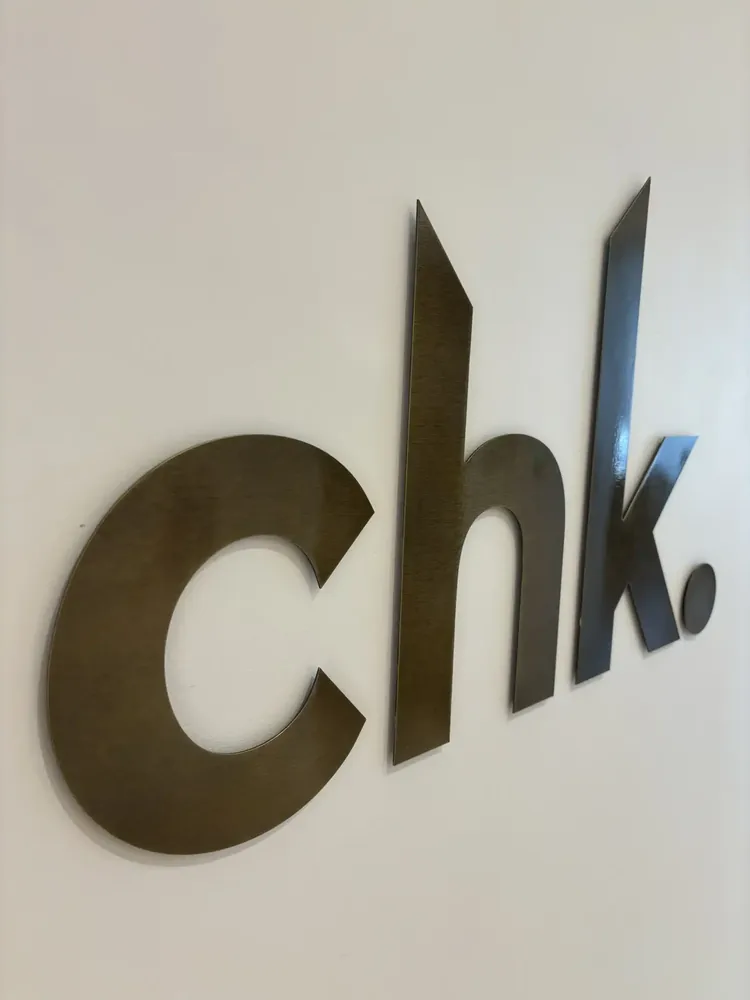 Chk Brushed Brass Sign01 - Graphics & Signage project by Design Tints, Auckland