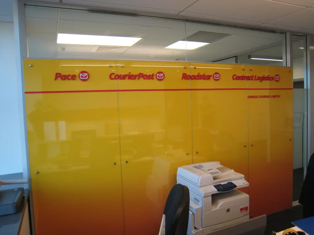 Express Courier Reception1 - Graphics & Signage project by Design Tints, Auckland